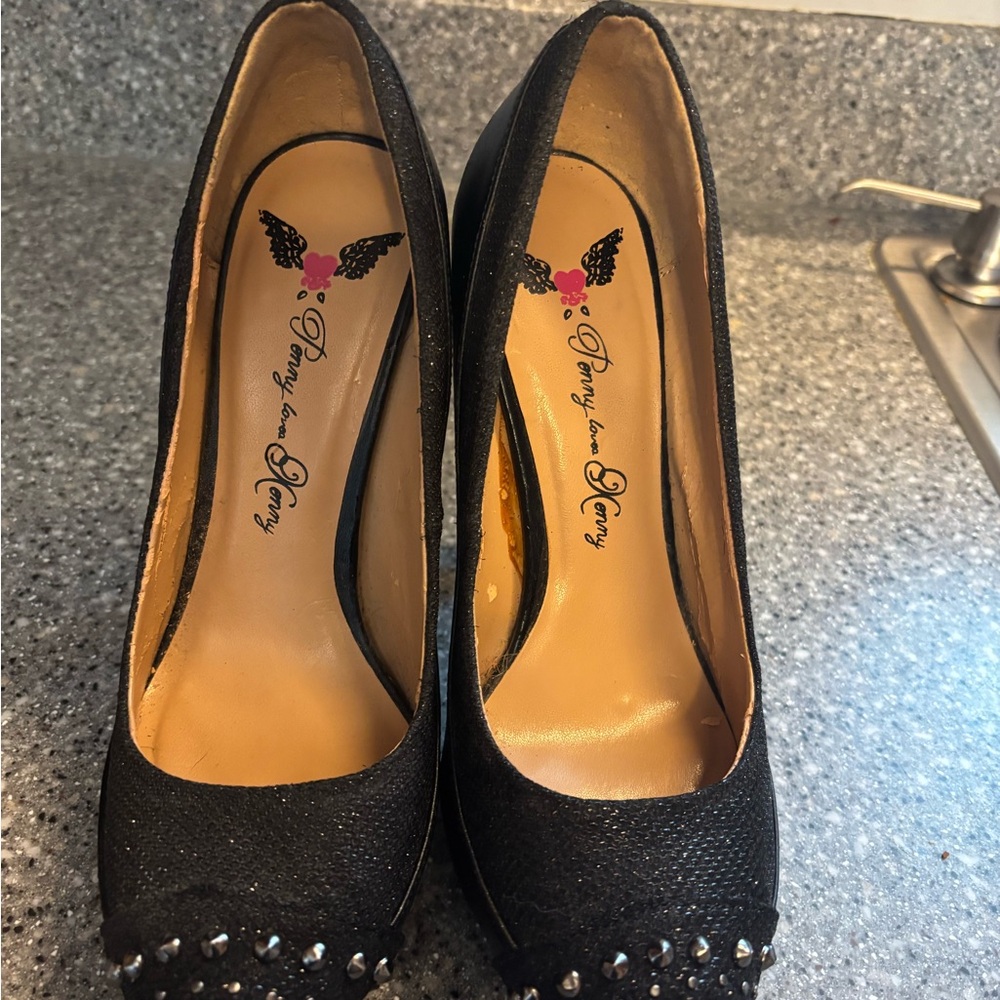 Black Studded Pumps size 8